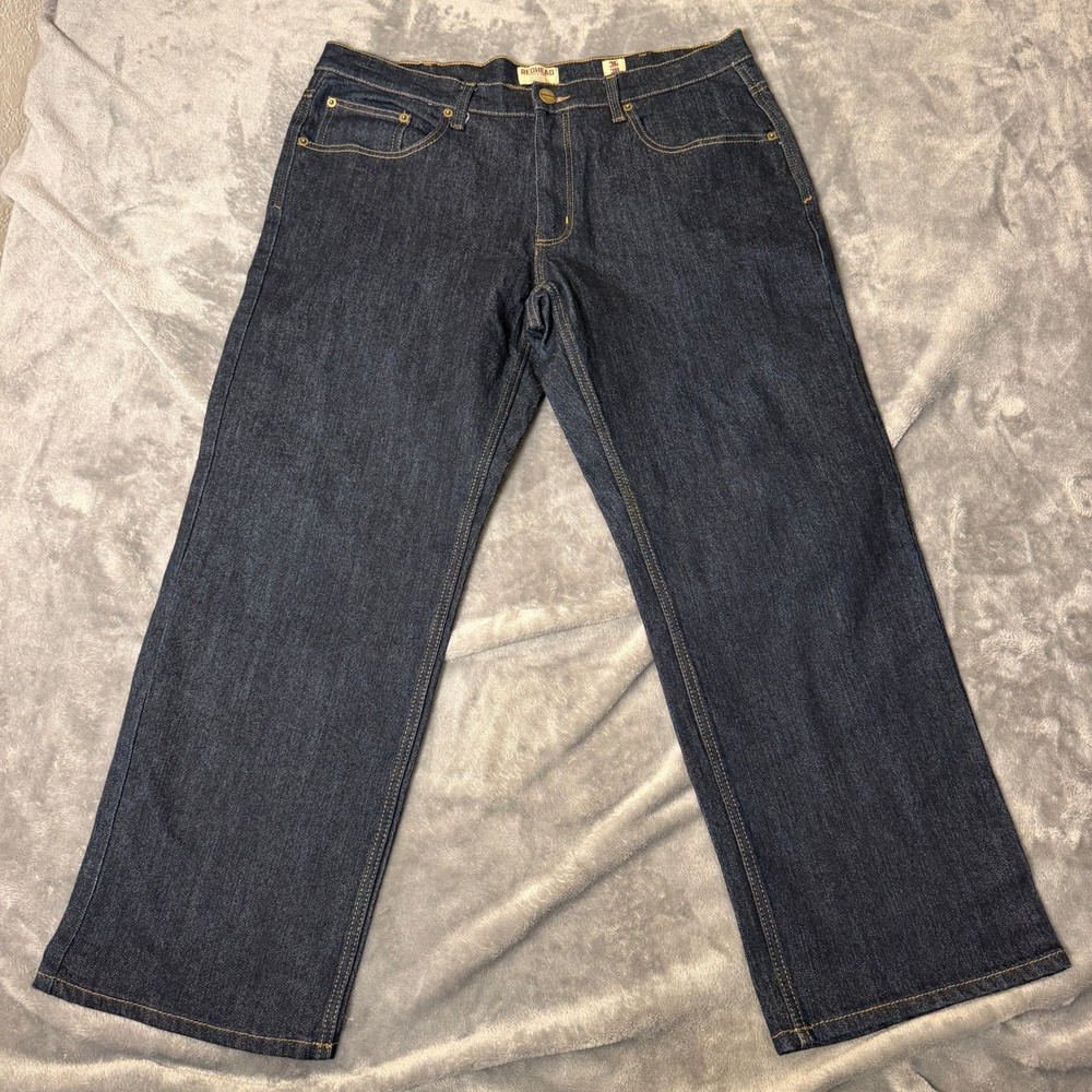 RedHead Mens 36x30 Dark Wash Straight Leg Stretch Denim Jeans Indigo